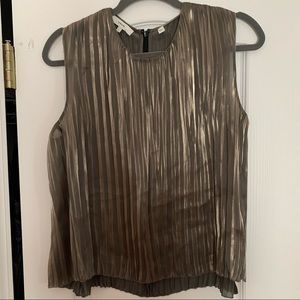 Vince Iridescent Pleated Tank